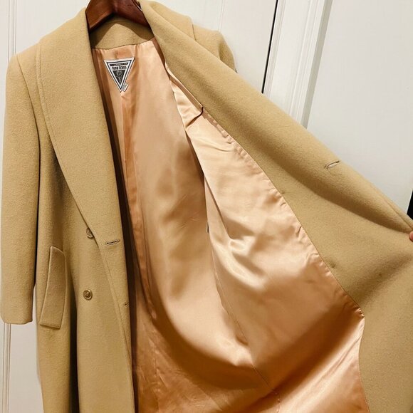 Vintage Cashmere Long Marvin Richards Over Coat Jacket Size Large - Picture 13 of 16